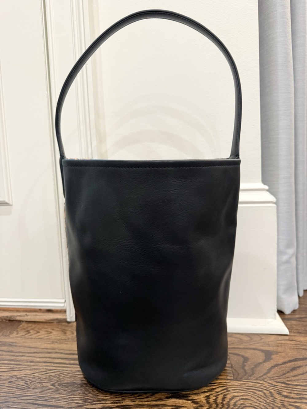 J Crew Berkeley bucket bag in leopard-print calf hair and leather - NWOT - Picture 3 of 7